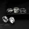 6Pcs Punk Poker Joker Silver Color Rings for Men Goth Skeleton Billiards Set Couple Emo Fashion Jewelry Anillos Hombre