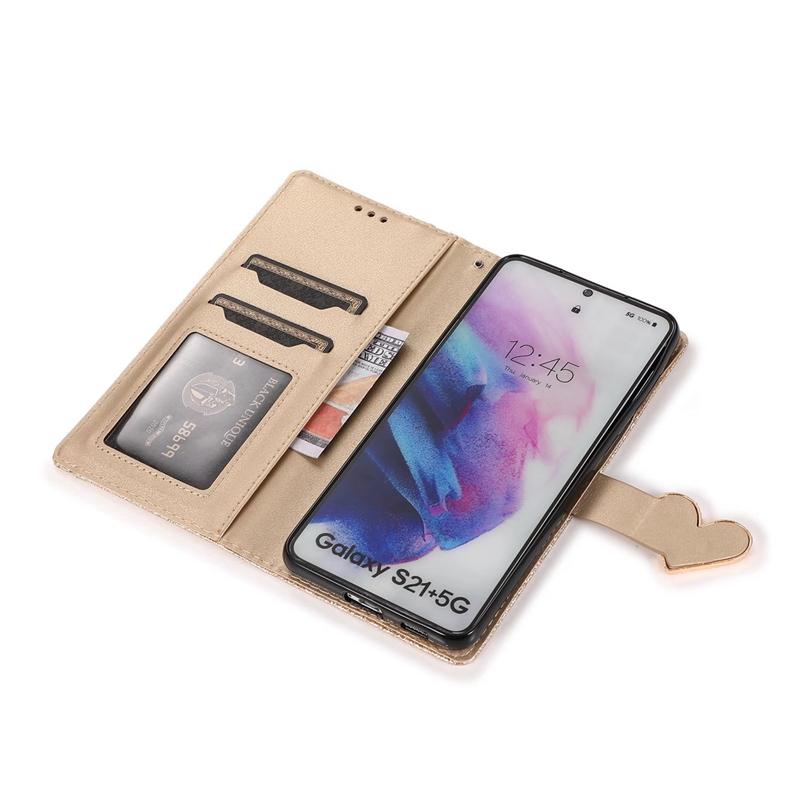 Чехол-кошелек-кошелек с блестящими порошками и бриллиантами в форме сердца с отделениями для карт, фоторамка для iPhone, Samsung, Huawei, держатель-подставка, откидные чехлы, чехол