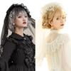 Exquisite Brides Black White Lolita Veil Gothic Lace Veil Headdress One-layer Lace Veil Wedding Veil for Proposal Party