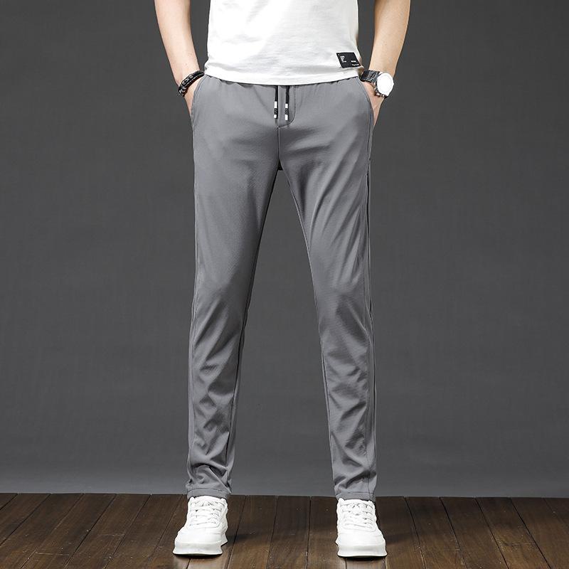 2023 Мужские быстросохнущие прямые свободные брюки Ice Silk — удобные, эластичные, облегающие