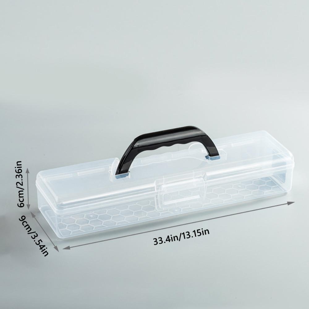 Clear Clear Storage Box with Handle Marker Pen Storage Holder Painting Brush Case Art Students