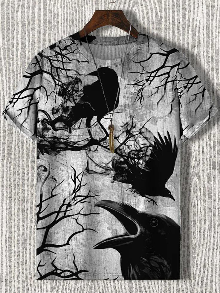 Funny Men's Animal Cat Printed T Shirt Short Sleeved Tees Tops 3D Print O-Neck Shirts Party Summer Casual Men's Clothing Apparel