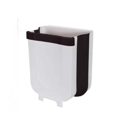 9L Folding Waste Bin Kitchen Cabinet Door Hanging Trash Can Wall Mounted Trashcan for Bathroom Toilet Garbage  Storage WJ40911