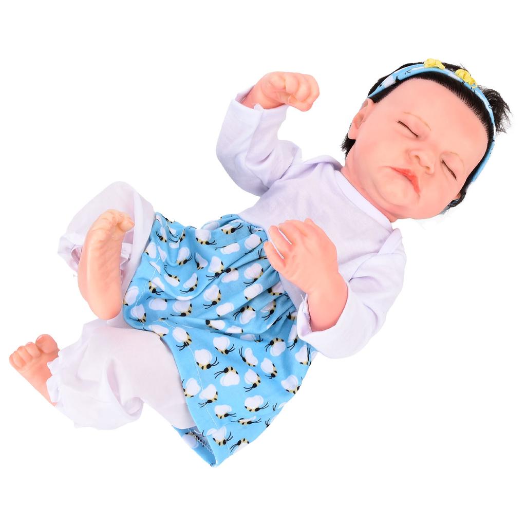 18inch Lifelike Reborn Dolls Soft Vinyl Washable Beautiful Clothes Baby Doll Toys with Milk Bottle