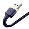 Kabel Usb Lightning  Baseus Cafule 2.4A 1M (Złoto-Granatowy)