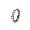 3.5mm Prong Setting Tennis Ring In Black Silver