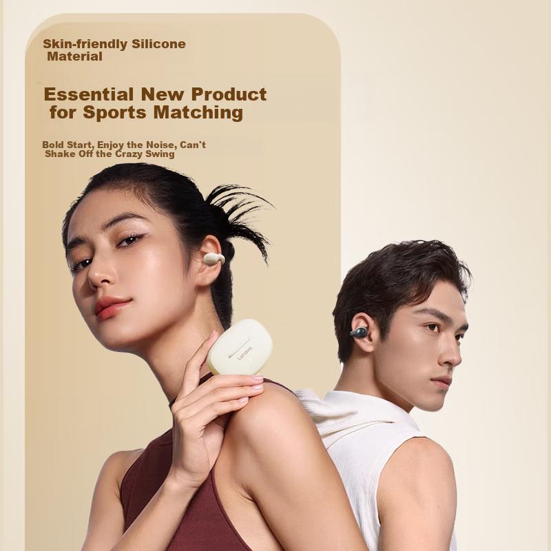 Lenovo Bluetooth Earphones, Clip-On Design, Bluetooth 5.4, Gaming Headphones, EA420 White