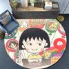 Chibi Maruko‑chan2 Round Area Rug,Carpet Rug for Living Room Bedroom Sofa Playroom Decor,Non-slip Floor Mat