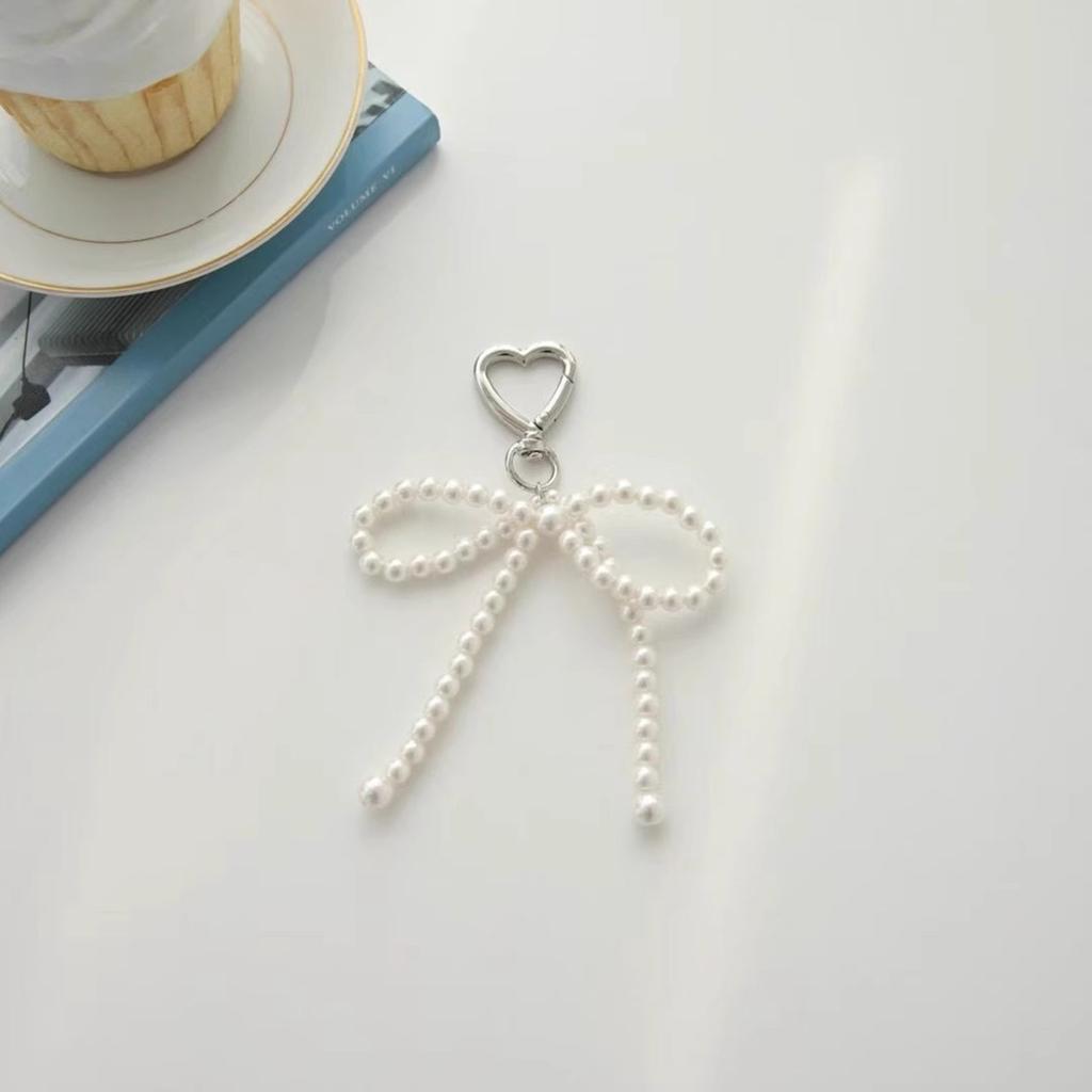 Butterfly Knot Phone Lanyard Beaded Phone Charm Wrist Strap Anti-Lost Chain Cellphone String Straps Bowknot Ornament