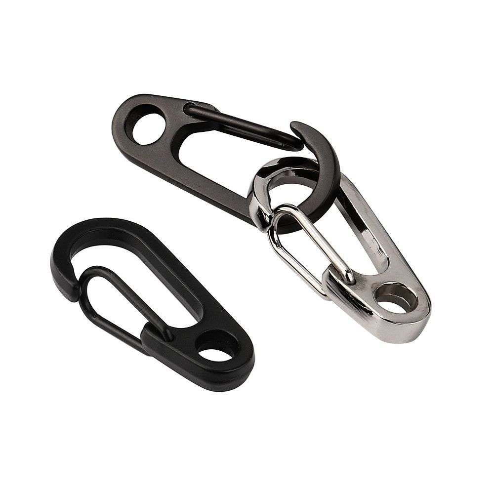 Survival EDC Gear Safety Travel Tools D-Ring Key Chain D Carabiner Spring Clips Camping Keyring