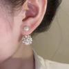 Light Luxury Shiny Zircon Artificial Pearl Ball Drop Earrings for Women Fashion Exaggeration Dangle Earrings Trend Jewelry