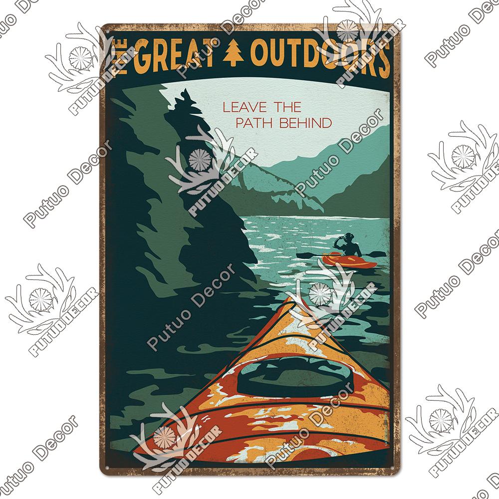 Decor Camping Tin Sign Vintage Plaque Metal Plate Retro Posters Wall Art Decor for Trip Car Home Living Room Unique Gift