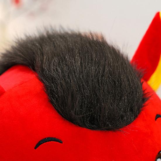 Year of The Horse Plush Toy 2026 Traditional Chinese Lucky Pony with Success Bag PP Cotton Stuffed Animal for Home Car Festive Decor