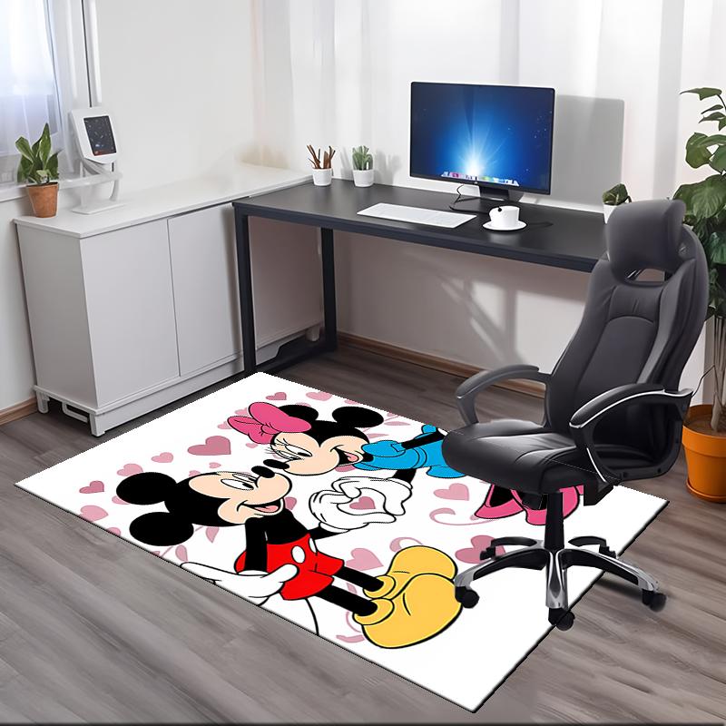 Mickey Minnie Printed Carpet, for Office Chair Living Room Bedroom Kitchen Room Decor Gifts.