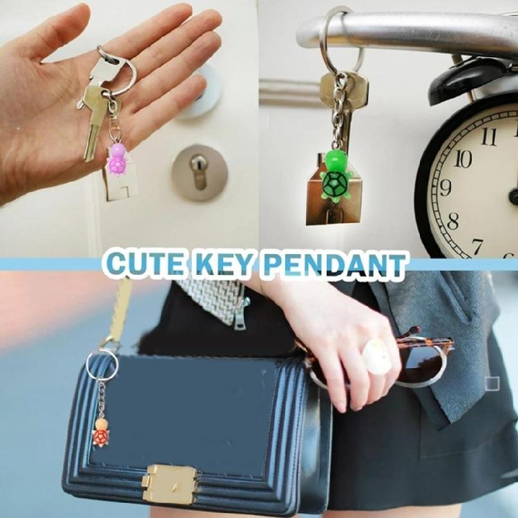 Смоляные брелоки-черепашки, милый дизайн животных, красочное кольцо для ключей, подарок ручной работы на дни рождения, вечеринки, случайные цвета