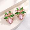 Элегантные серьги-пусеты из сплава с темпераментом Модные серьги-гвоздики в виде цветка с цветными бриллиантами для женщин PD2067