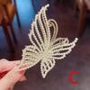 Exquisite Rhinestone Butterfly Hair Claw Clips for Women Elegant Pearl Hair Crab Barrette Headwear WOMAN HAIR CLIP Ponytail Clip