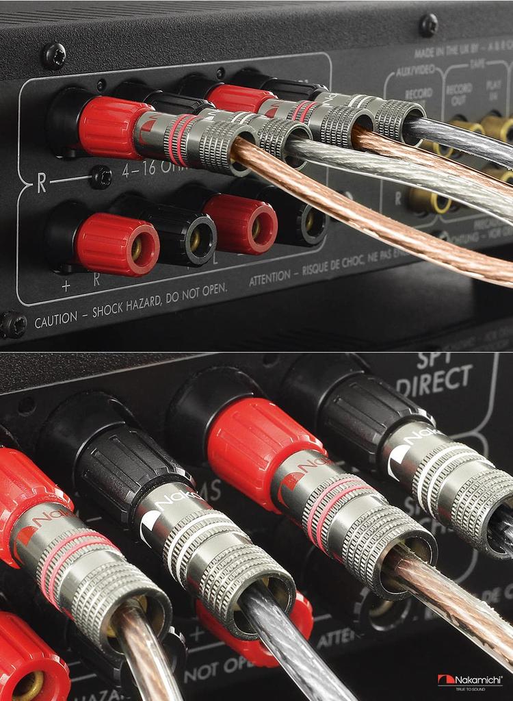 Nakamichi Ultimate Series 24K Gold Plated Beryllium Red Copper Banana Plug Speaker Connectors This Product Is Ideal for Flexible Connection Cables To