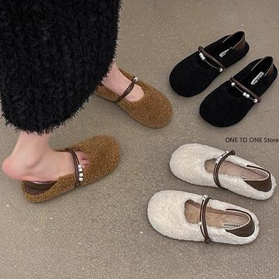 Мода 2024 года, женские теплые хлопковые туфли на плоской подошве, модные туфли с круглым носком и мелкими застежками, женские балетки, мягкие повседневные туфли для отдыха на открытом воздухе Laofer