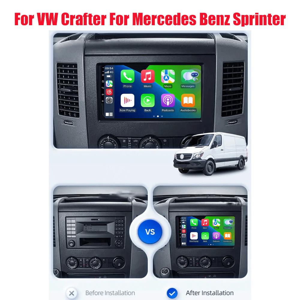 10" Android 14 для VW Crafter для Mercedes Benz Sprinter автомобильный радиоприемник мультимедиа видеоплеер GPS стерео CarPlay+авто WIFI+4G DSP