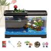 Small Fish Tank Acrylic Clear Desk Aquarium with Decor Accessories Fish Tank Starter Kits for Tabletop Living Room Studio Decor