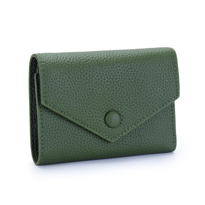 Женский компактный кошелек в японском стиле, милый, из мягкой коровьей кожи, простой складной конверт, монетница