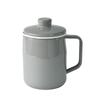 Fuji Enamel Filto 1.0L Oil Pot, Filto Series, Double-Layered Strainer, Slim, Compact, Mini, Small, for Deep Frying, Light Gray