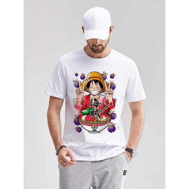 Nika Luffy Gear 5 ONE PIECE Anime Men Women Summer T-shirt Oversized Harajuku Oversized Retro Short-sleeved Casual Comfort Y2k