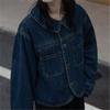 Women's Retro Denim Jacket for Spring and Autumn Korean Style Hong Kong Flavor Student Short Streetwear Jacket
