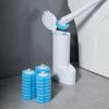 1 Set Disposable Toilet Brush with 16 Refills Cleaning Liquid Wall-Mounted Cleaning Tool for Bathroom Replacement Brush Head