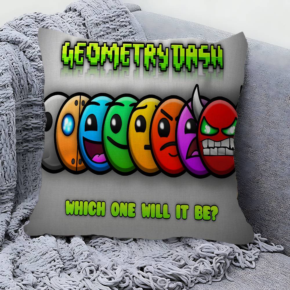 Видеоигра Geometry Dash Подушка Подарки Мебель для дома и офиса Спальня Диван Автомобильная Подушка Чехол xсм
