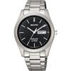 KM1-415-51 ( Watch REGUNO Solar-Tech Standard Titanium Bar Index Black) Round Watch Silver