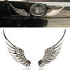 1 пара стикеров для кузова автомобиля, мотоцикла, 3D значок с крыльями орла и ангела, металлические алюминиевые наклейки, серебристый/золотой внешний вид