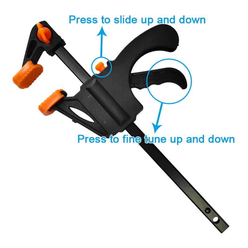 2 шт. 4-дюймовый F-образный зажим для деревообработки, нейлоновый быстрый зажим для деревообработки, зажим для деревянной доски, металлический крепежный зажим для инструмента