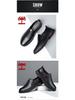 Мужские туфли Qingting 2025 из кожи на мягкой подошве, слипоны в стиле business casual - Нескользящие, с круглым носком, в стиле "папа"