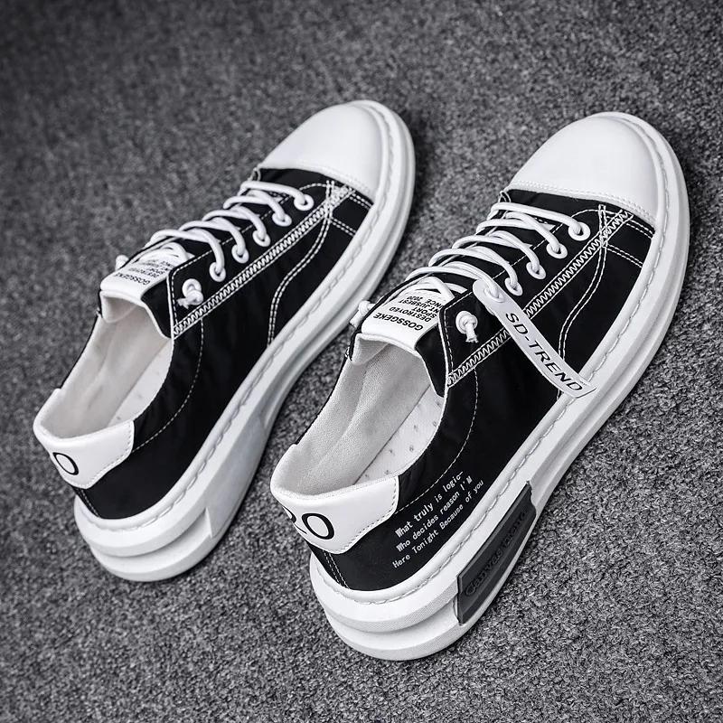 Fashion New Arrival Canvas Shoes Summer Breathable Comfortable Men Sneakers Casual Walking Flats Lace-up Fashion Man Vulcanized Shoes