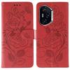 For Honor 400 Case Wallet Stand Imprinted Rose Butterfly PU Leather Phone Cover