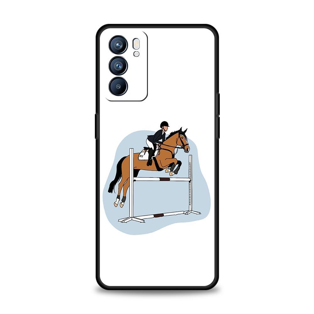 Чехол для Oppo Find X6 Pro X5 A54 A53 A52 A9 A15 A95 A17 A16 A76 A74 A57 A31 Reno8 Reno7 Reno6 Pro 5G Обложка Скачущая Девушка с Лошадью