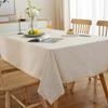 Polyester Linen Simple Solid Color Plain Natural Tassel Colored Ball Lace Tea Table Cloth Tablecloth