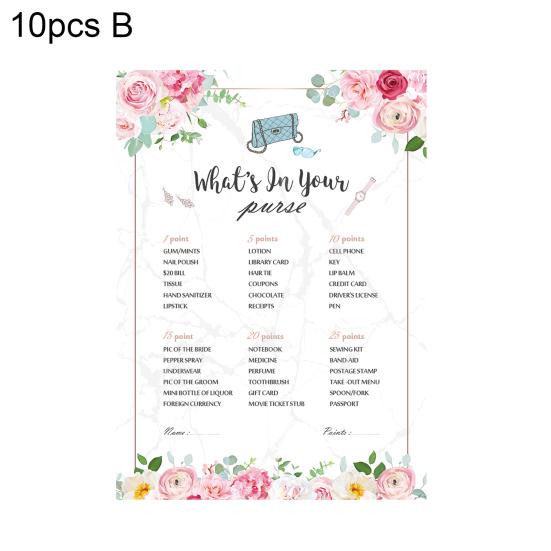 10 шт. свадебных игровых карт, напечатанных изысканным мастерством, цветочный дизайн, не выцветающий, надежный свадебный