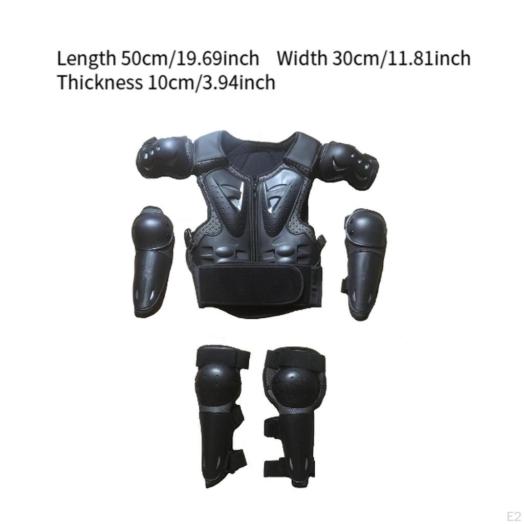 Kids Motorcycle Armor Suit Guard, Boys Girls Children Knee and Elbow Pads, Riding Protective Gear