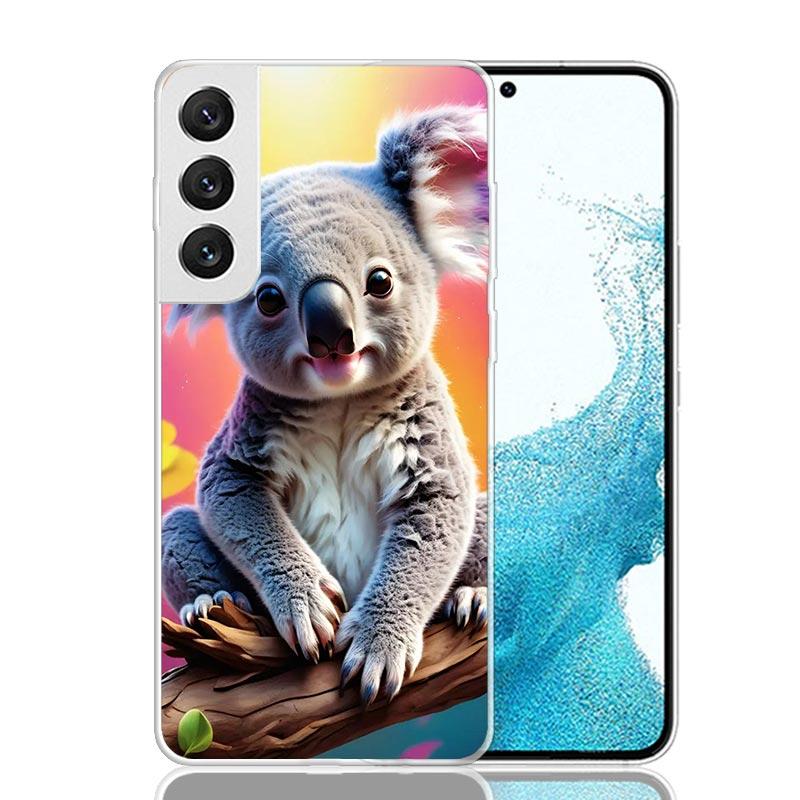 Коала Каваи Милое Животное Чехол для Телефона Для Samsung Galaxy S26 Ultra S23 S24 S25 Edge S20 FE S21 S22 Plus Мягкий Чехол с Принтом Забавный