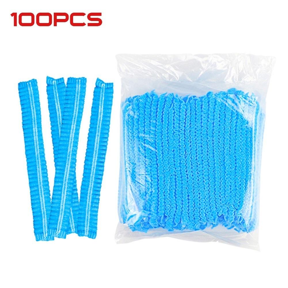 L100pcs/set Disposable Bouffant Caps Dust-proof Non-Woven Hair Spun Hair Head Cover Health Care Acce