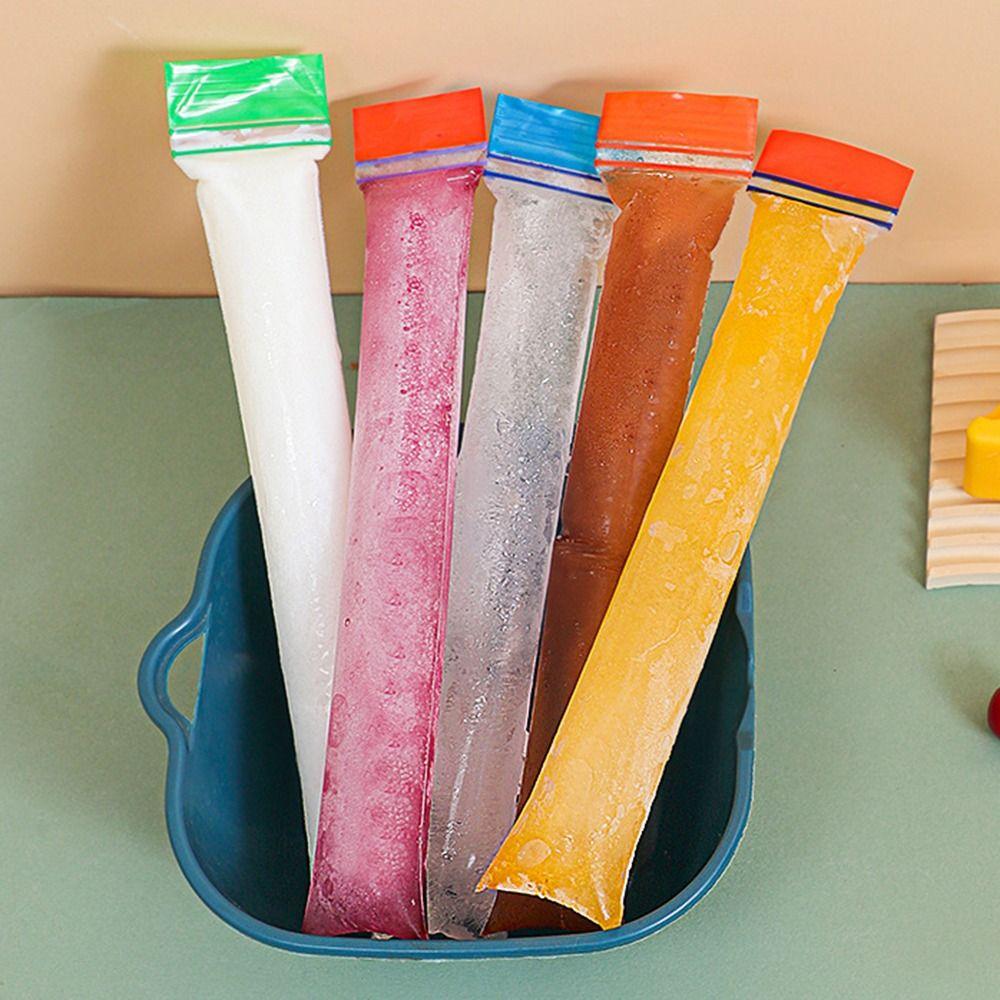 20PCS Freezer Ice Popsicle Bags Colorful Freezer Bag Transparent Ice Cream Bag  for Summer