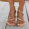 Women Rhinestone Flat Sandals Summer Boho Sandals