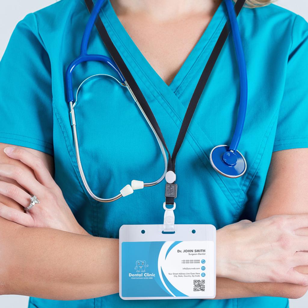 50 шт. прозрачный держатель для удостоверения личности с ремешком для отображения удостоверения личности пластик