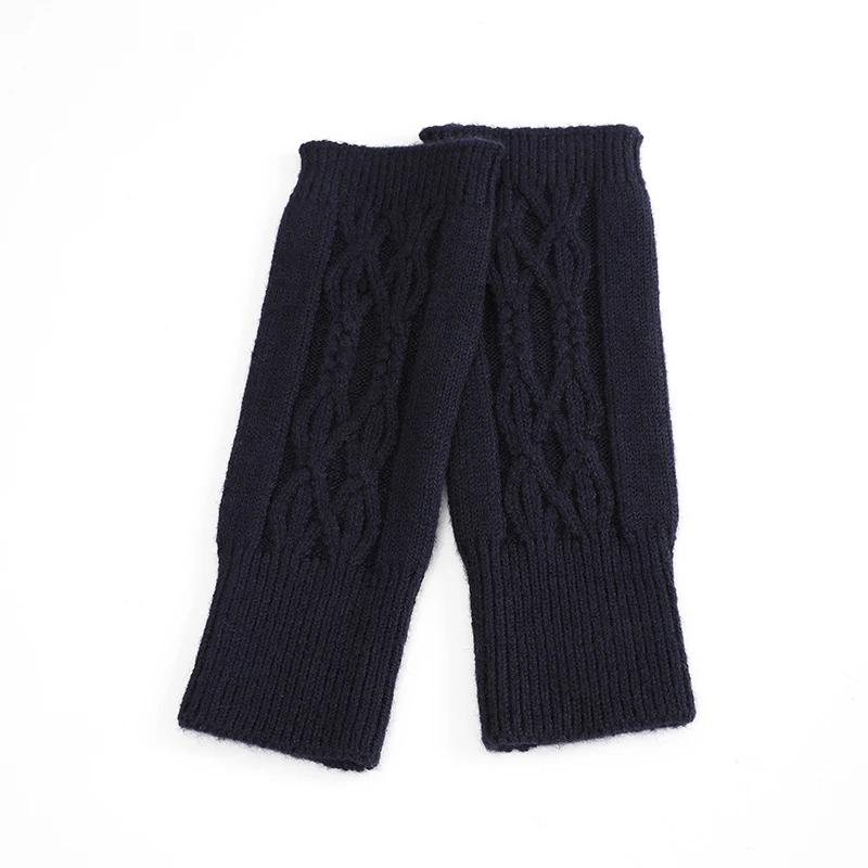 Женские мягкие митенки с кабельным узором, теплые осенне-зимние перчатки, модные вязаные перчатки без пальцев, повседневные перчатки для улицы