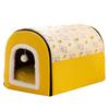 Желтый цветной полностью напечатанный изогнутый домик-будка для средних и крупных собак, полузакрытый большой объем, теплая будка для домашних собак, кровать для собак