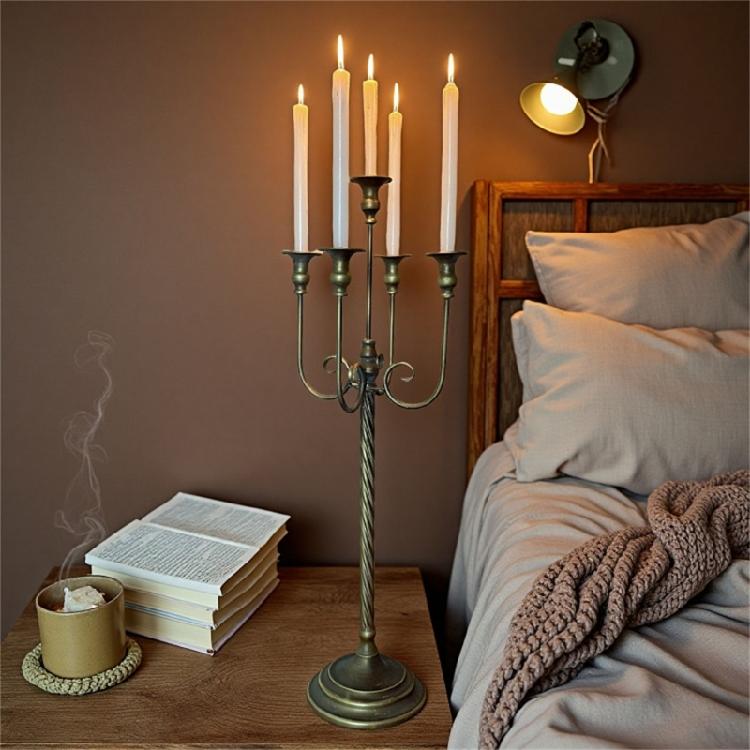 Пятирожковые железные подсвечники-конусы, декоративная подставка для свечей для свадьбы, обеденного стола, домашнего декора