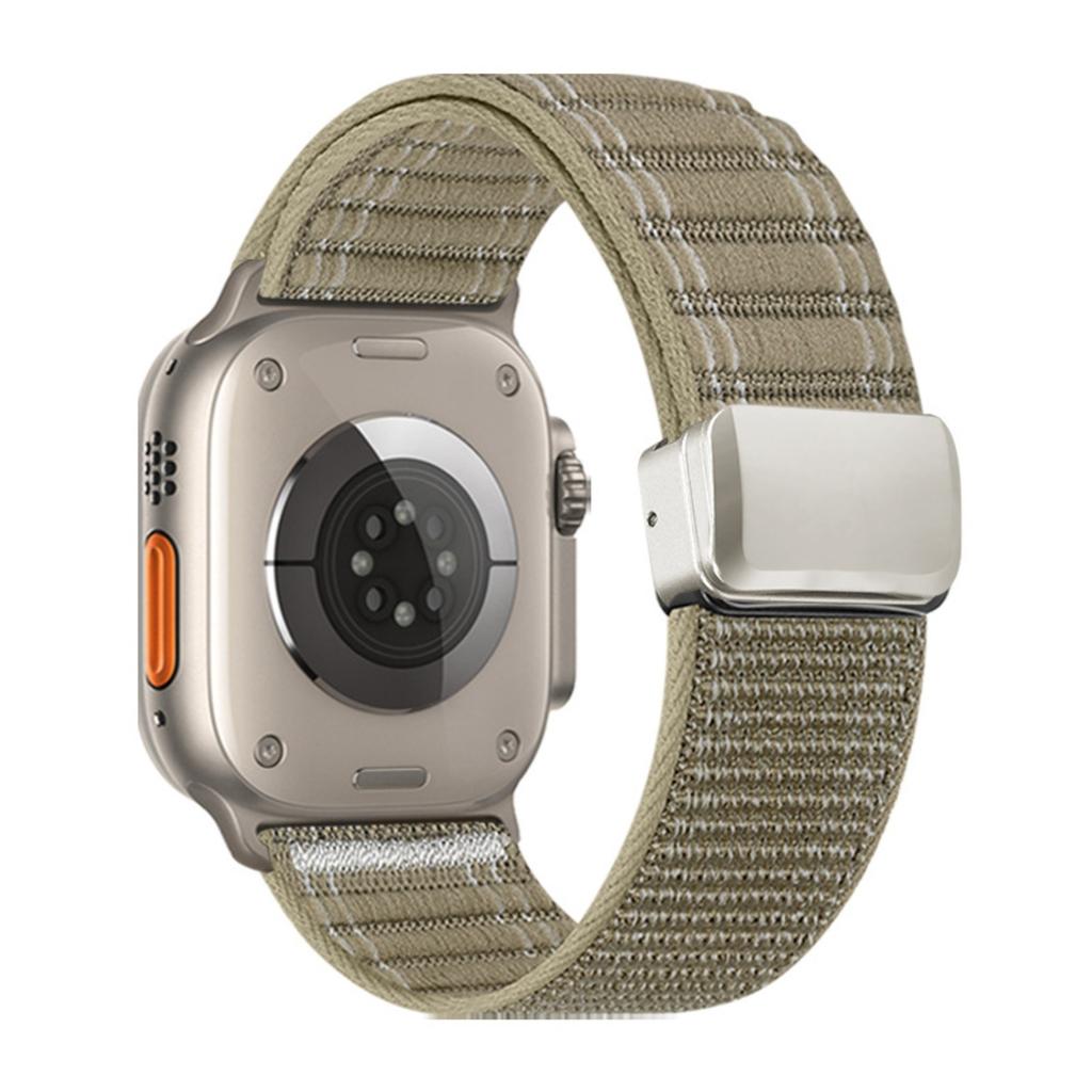 Watch Band For Apple Watch Series 11 10 42mm / 9 8 7 41mm / SE3 SE2 SE 6 5 4 40mm / 3 2 1 38mm Magnetic Clasp Wave Pattern Nylon Wrist Strap